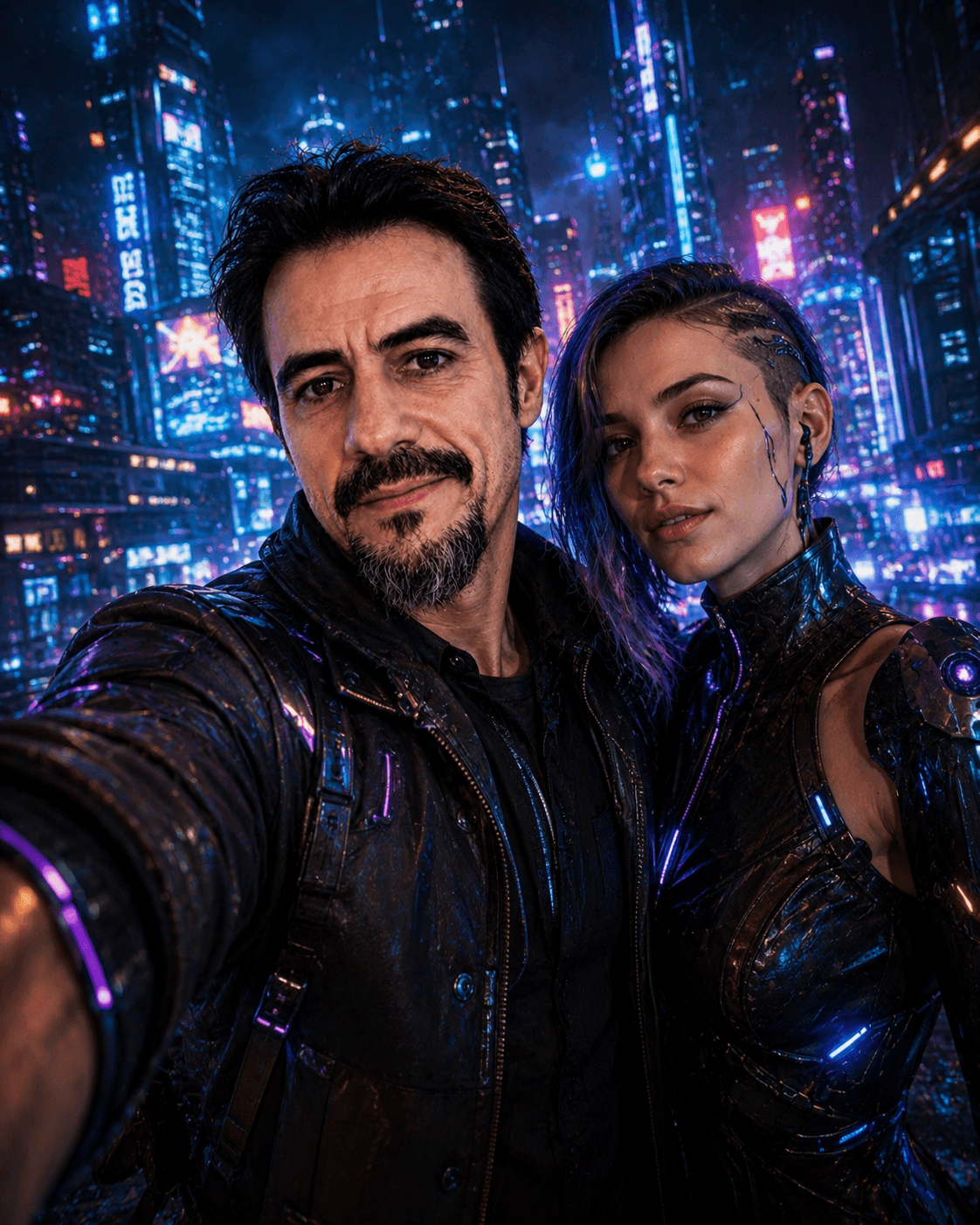 Selfie con viajero del tiempo del año 3025
