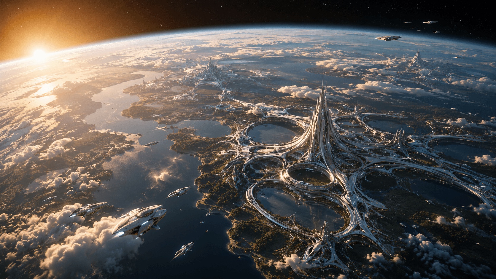 La Tierra futurista vista desde el espacio